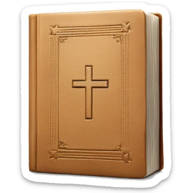 Bible, book closed, plain leather-bound cover sticker