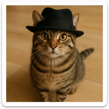 give the cat a hat sticker