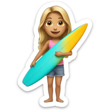 Girl with surfboard sticker