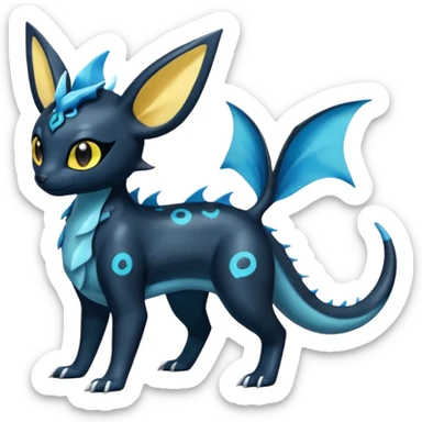 Umbreon-Amaura-Vaporeon-Salandit-Fakémon-fusion (full body) sticker