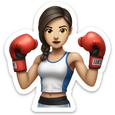 white brunette girl boxing sticker