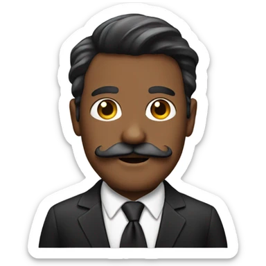 A man with a mustache and in a suit emoji style sticker
