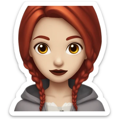 vampire-girl with red hair and black eyes sticker