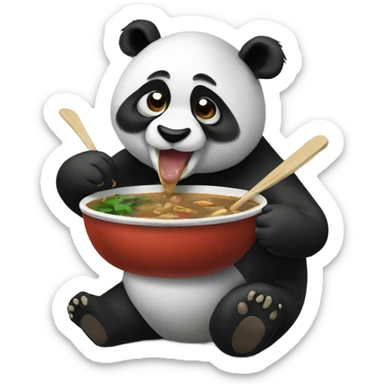 Panda eating gumbo  sticker