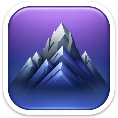 Landmark icon above the map. Colors: dark purple, dark blue, black, silver. Style: metallic, realistic sticker