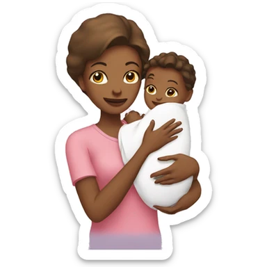 Mom with baby sticker