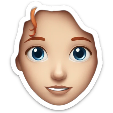 Red hair girl with blue eyes drowning sticker