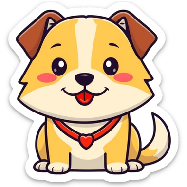 Dog wearing lipstick sticker