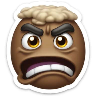 A very very angry poo sticker