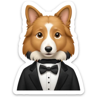 shetland sheepdog adult in a tuxedo sticker