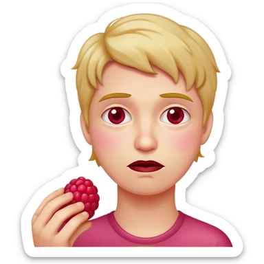 Friendly raspberry unhappy sticker