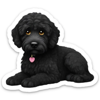 Black labradoodle sticker