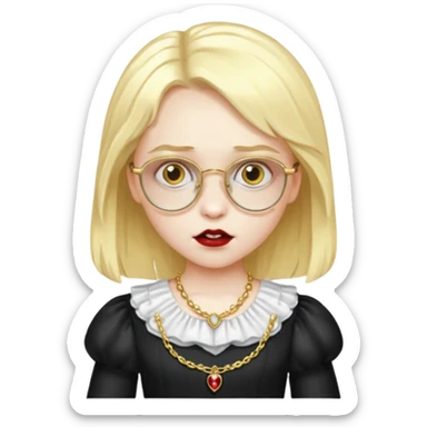 vampire kids with opticals half dress gold hair sticker