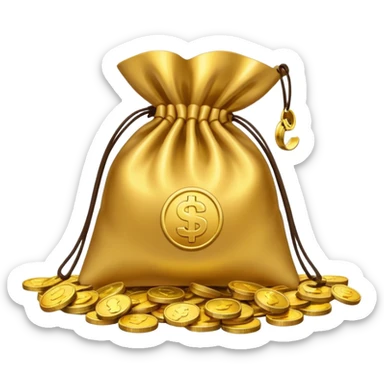 the small pouch should open so the coins come out of it, not closed sticker