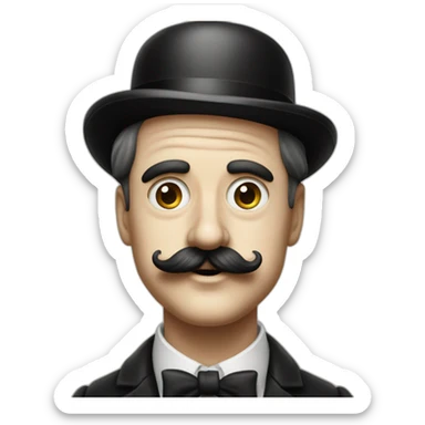 Charlie chaplin avec petite moustache sticker