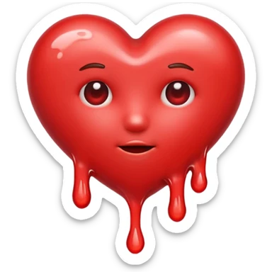 Create a heart like melting I didn't need any face on that heart   sticker