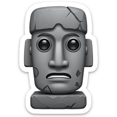 Un moai con una ceja levantada sticker