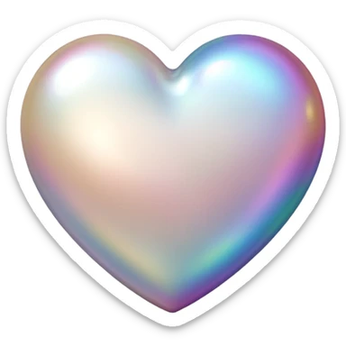 Heart shaped white pearl sticker