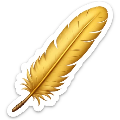 a quill feather, yellowish, classic look sticker