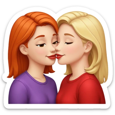 2 girls kissing each other sticker