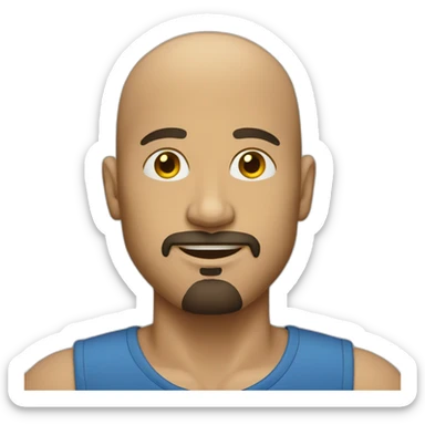 bald man with a goatee sticker