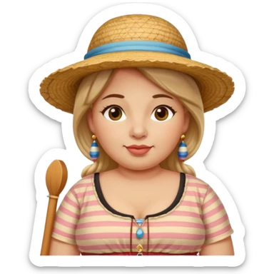 venice gondolier woman fat earring wearing sticker