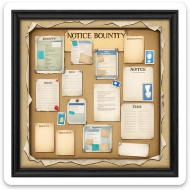 Town Notice Board where we all see BOUNTIES sticker