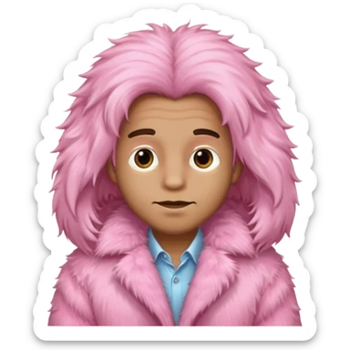 Pink fur coat male sticker