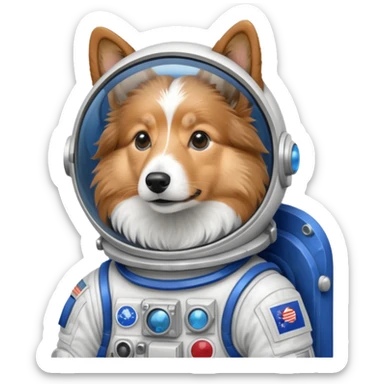 shetland sheepdog in a astronauts space suit sticker