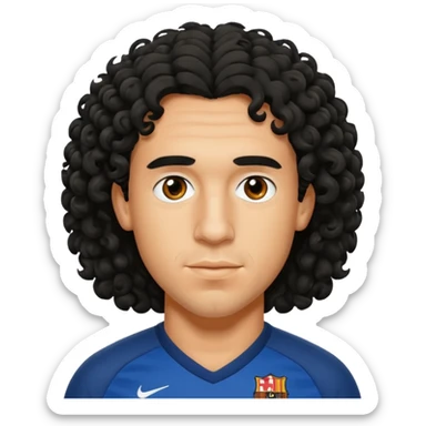 carles puyol football player curly hair sticker