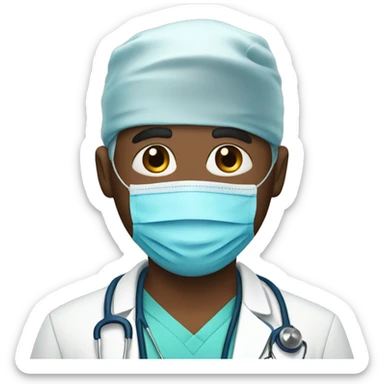doctor in blue scrubs suits sticker