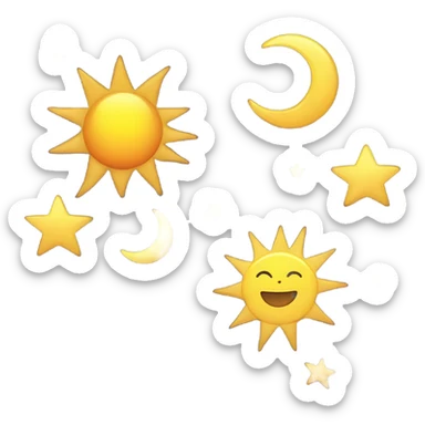 Sun moon stars  sticker