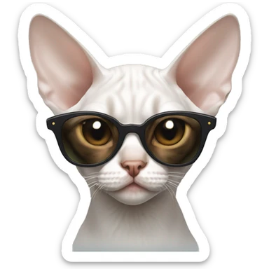 Devon Rex wearing sunglasses sticker