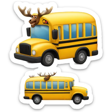 An Elk Driving a School Bus sticker