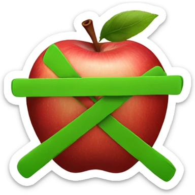 Crossed out apple sticker