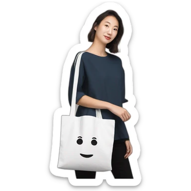 tote bag white sticker
