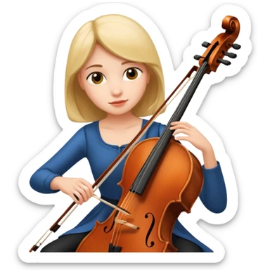 girl playing cello sticker