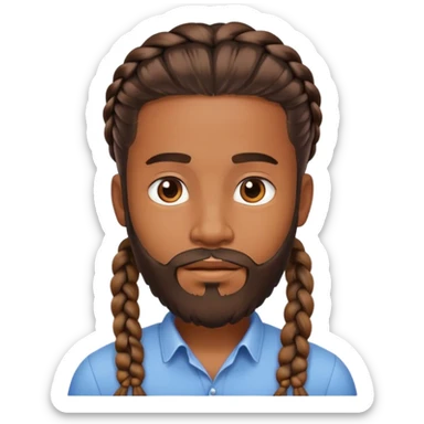 Brown skin guy with beard and braids  sticker