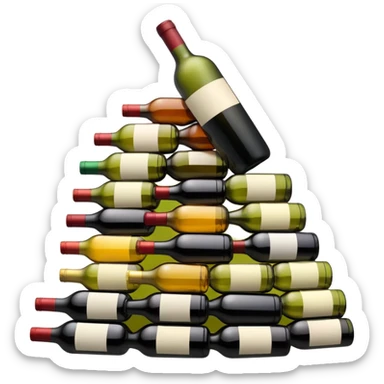 mountain of wine bottles sticker
