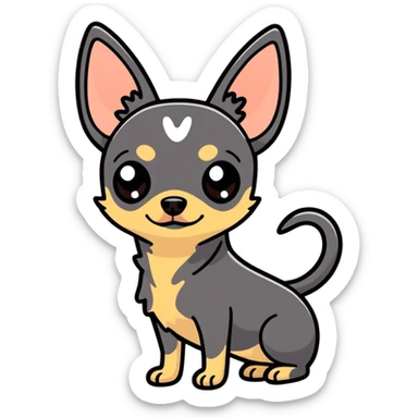 Black chihuahua with pointy ears sticker