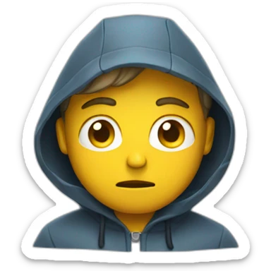 Sad man in a raincoat sticker