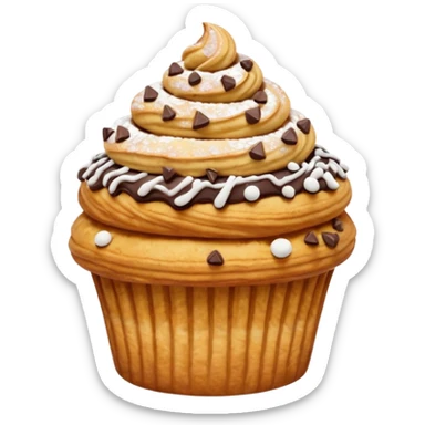 Cookie dough croissant cupcake sticker