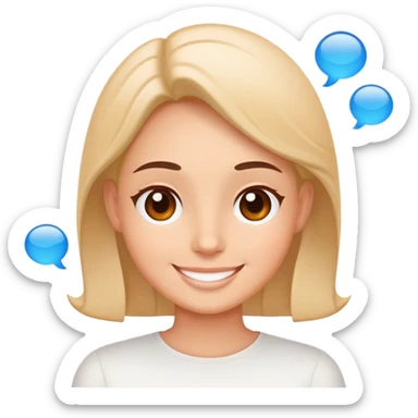 smiling face with balanced thought bubbles of work and relaxation sticker