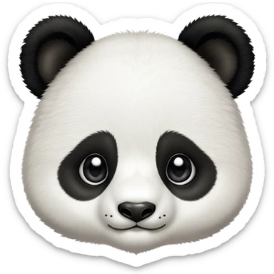 Cinematic Noble Baby Panda Portrait Emoji, Poised and regal, with a tiny, adorable build and a soft, fuzzy Fur of black and white, deep-set soulful gentle eyes, Simplified yet sharp and sophisticated features, highly detailed, glowing with a soft, dignified glow, high shine, intelligent and endearing, stylized with an air of miniature majesty, focused and attentive, soft glowing outline, capturing the essence of a watchful and confident little panda, so majestic it feels as though it could toddle out of the screen with effortless authority! sticker