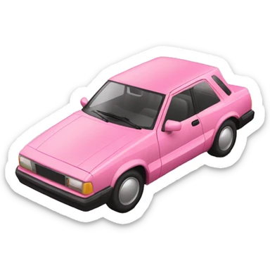 Coche rosa conduciendo una jirafa rosa  sticker