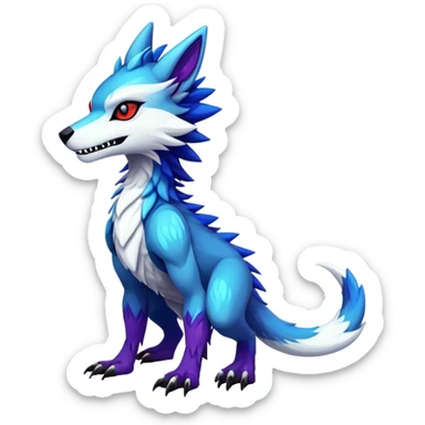 Epic Edgy Cute Colorful Modern Vernid-Protogen-Sergal-creature-animal full body sticker