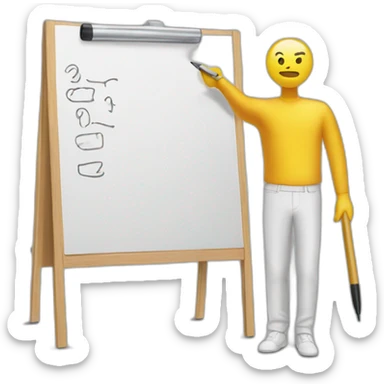 Man writing on a marker board sticker