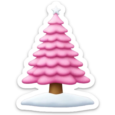 pink christmas tree with snow sticker