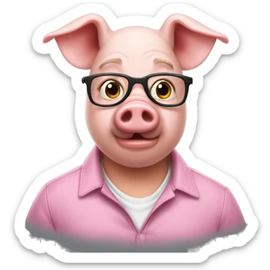 a pig nerd hybrid sticker