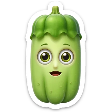 ladyfinger vegetable keeping the shape normal with big eyes sticker
